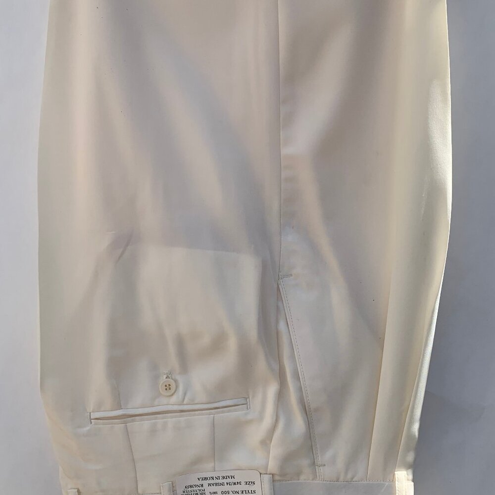 Casual Pant For Men With Cuff Pontelli Uomo High Quality 100% Polyester in Cream